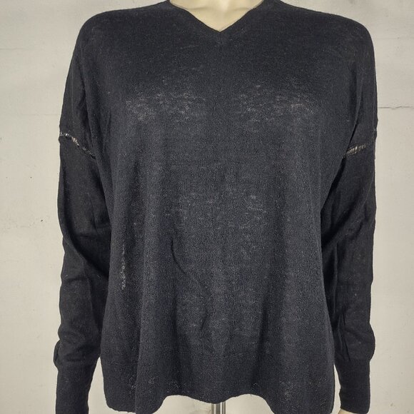 Isabel Etoile Marant black alpaca blend lightweight semi-sheer